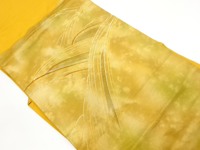 引箔流水模様織出し名古屋帯